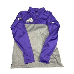 Nike Golf TCU Horned Frogs 1/4 Zip Pullover Men's Medium Purple Gray Big 12